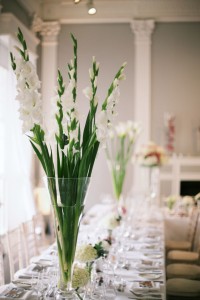 Gladioli vase ICA Carlton House Terrace wedding London