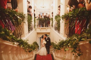 Trafalgar Tavern staircase with foliage