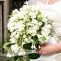 trailing white bouquet with freesia